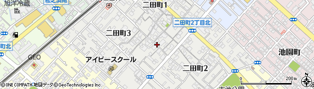 大阪府泉大津市二田町周辺の地図