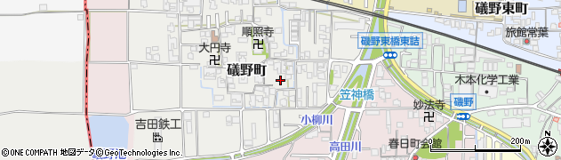 奈良県大和高田市礒野町周辺の地図