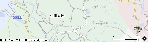 兵庫県淡路市生田大坪周辺の地図