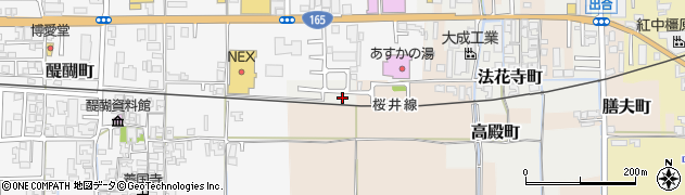 奈良県橿原市法花寺町44周辺の地図