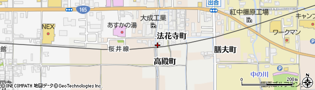 奈良県橿原市法花寺町34周辺の地図