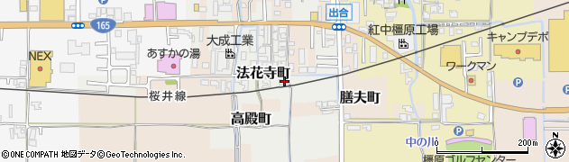 奈良県橿原市法花寺町21周辺の地図