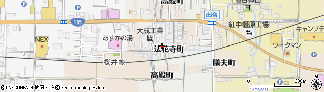 奈良県橿原市法花寺町52周辺の地図