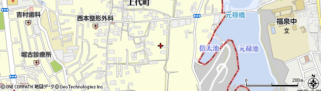 大阪府和泉市上代町176周辺の地図