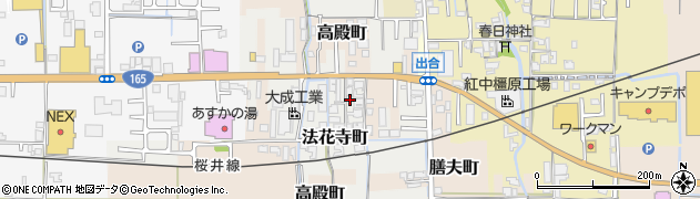 奈良県橿原市法花寺町95周辺の地図
