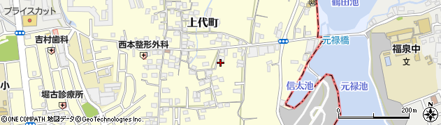 大阪府和泉市上代町117周辺の地図