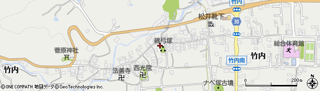 奈良県葛城市竹内593周辺の地図