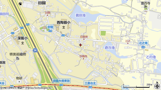 〒599-8246 大阪府堺市中区田園の地図