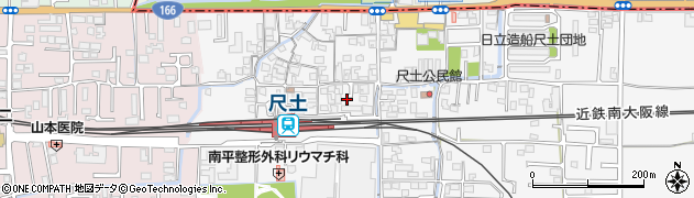 奈良県葛城市尺土周辺の地図