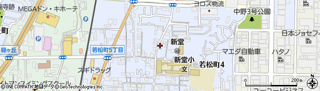 富田林若松郵便局周辺の地図