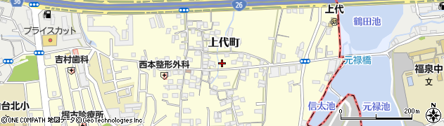 大阪府和泉市上代町101周辺の地図