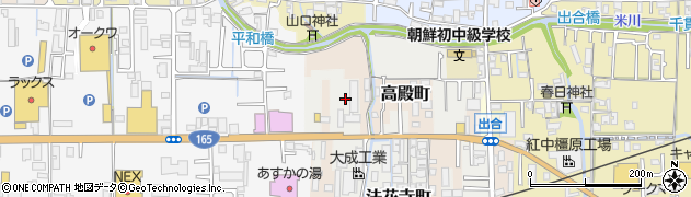 奈良県橿原市法花寺町周辺の地図