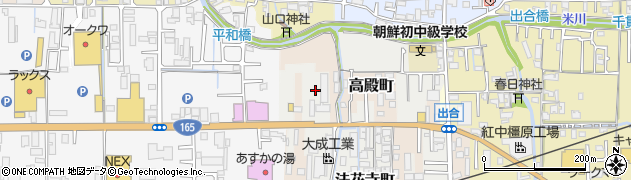 奈良県橿原市法花寺町周辺の地図