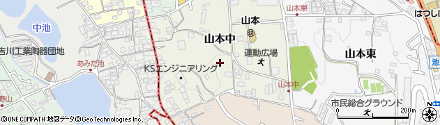 大阪府大阪狭山市山本中周辺の地図