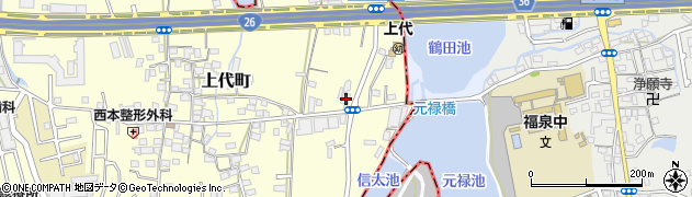 大阪府和泉市上代町130周辺の地図
