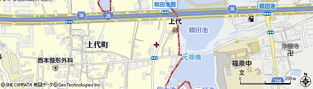 大阪府和泉市上代町133周辺の地図