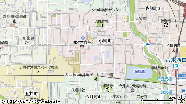 〒634-0811 奈良県橿原市小綱町の地図