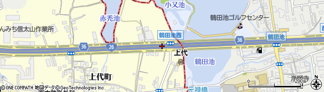 鶴田池西周辺の地図
