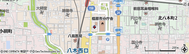 橿原市立　八木駅前南駐車場周辺の地図