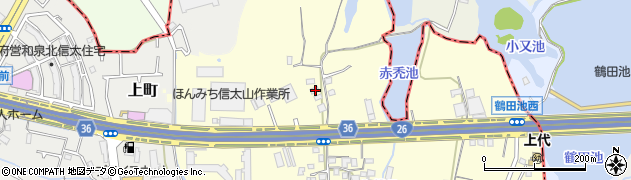 大阪府和泉市上代町992周辺の地図