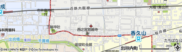 奈良県桜井市西之宮周辺の地図