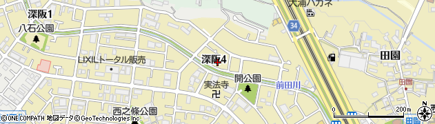 大阪府堺市中区深阪4丁周辺の地図