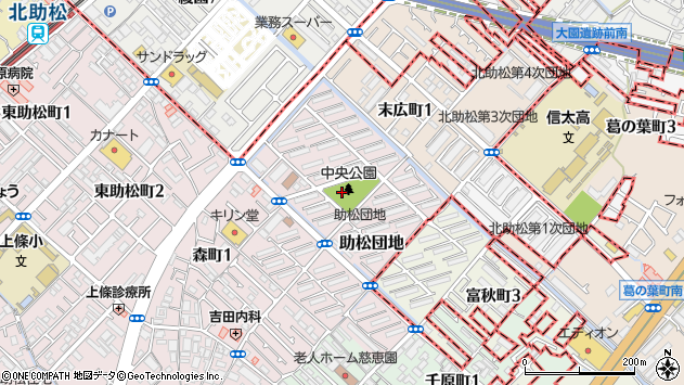 〒595-0007 大阪府泉大津市助松団地の地図