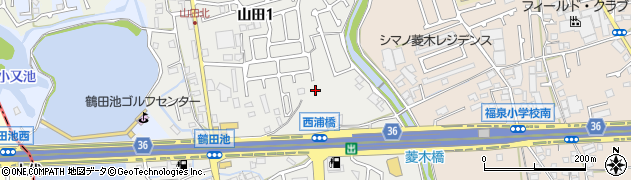 山田鶴鳴公園周辺の地図