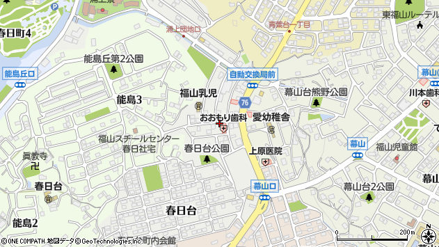 〒721-0911 広島県福山市青葉台の地図