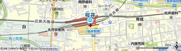 セブンイレブンハートインＪＲ桜井駅南口店周辺の地図