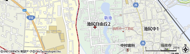 大阪府大阪狭山市池尻自由丘周辺の地図