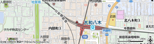 奈良県橿原市内膳町周辺の地図