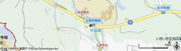 上宮学園南周辺の地図