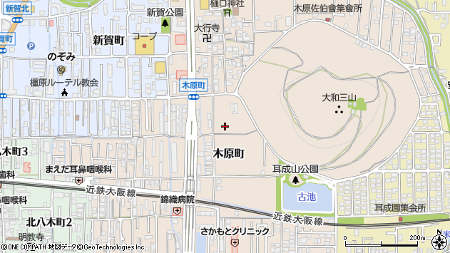 〒634-0004 奈良県橿原市木原町の地図