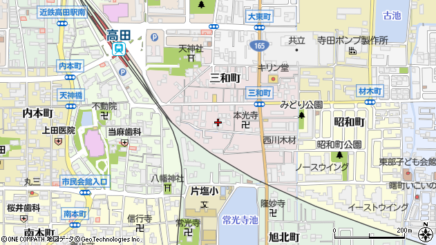 〒635-0014 奈良県大和高田市三和町の地図