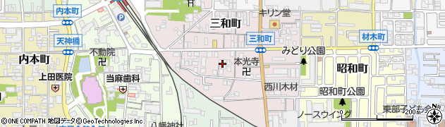 奈良県大和高田市三和町11周辺の地図
