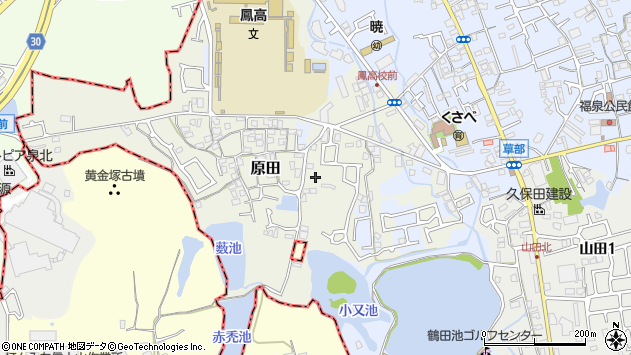 〒593-8317 大阪府堺市西区原田の地図