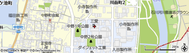三愛株式会社　富田林工場周辺の地図