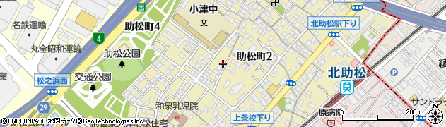 大阪府泉大津市助松町周辺の地図