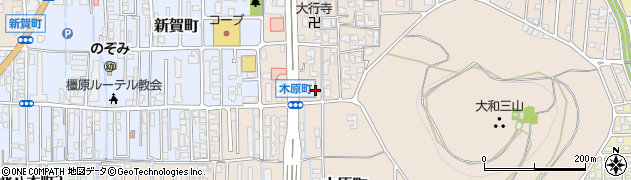 奈良県橿原市木原町206周辺の地図