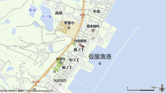 〒656-2331 兵庫県淡路市仮屋の地図