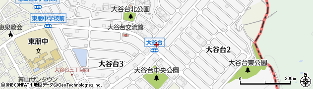 広島県福山市大谷台周辺の地図