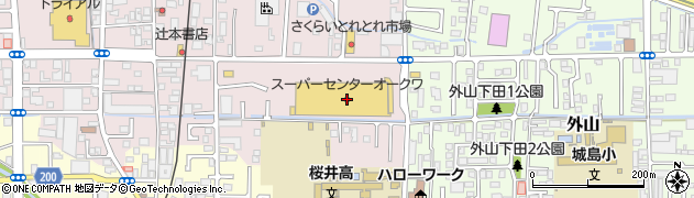 スーパーセンターオークワ桜井店周辺の地図