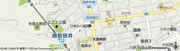 玉野田井郵便局周辺の地図