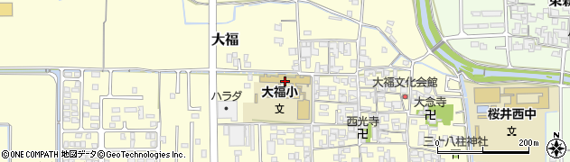桜井市立大福小学校周辺の地図