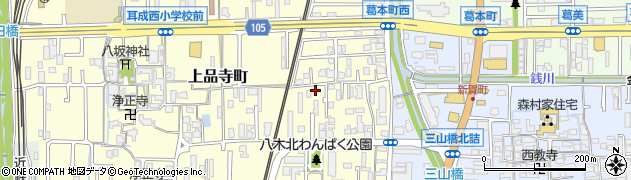 奈良県橿原市上品寺町206周辺の地図