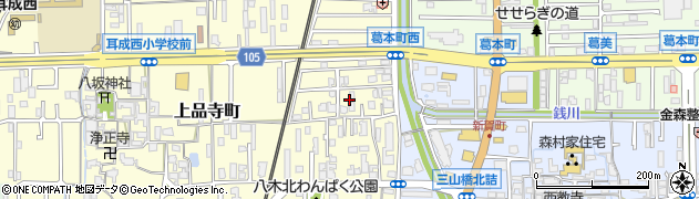 奈良県橿原市上品寺町246-20周辺の地図