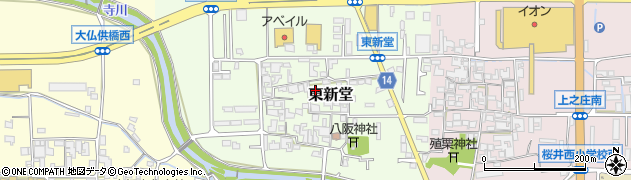 奈良県桜井市東新堂周辺の地図