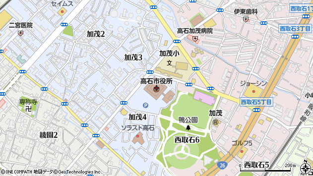 〒592-0000 大阪府高石市（以下に掲載がない場合）の地図