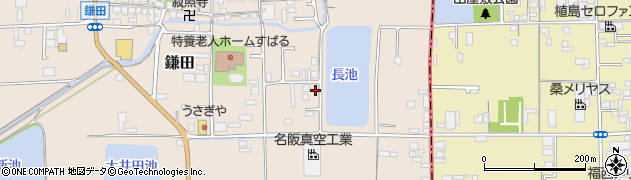 奈良県香芝市鎌田181周辺の地図